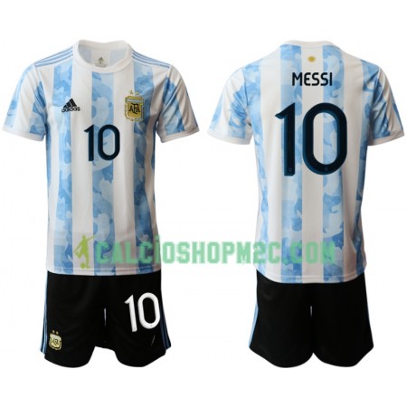 Argentina Lionel Messi 10 Bambino Maglia Prima 2020 Manica Corta (+ Pantaloncini)